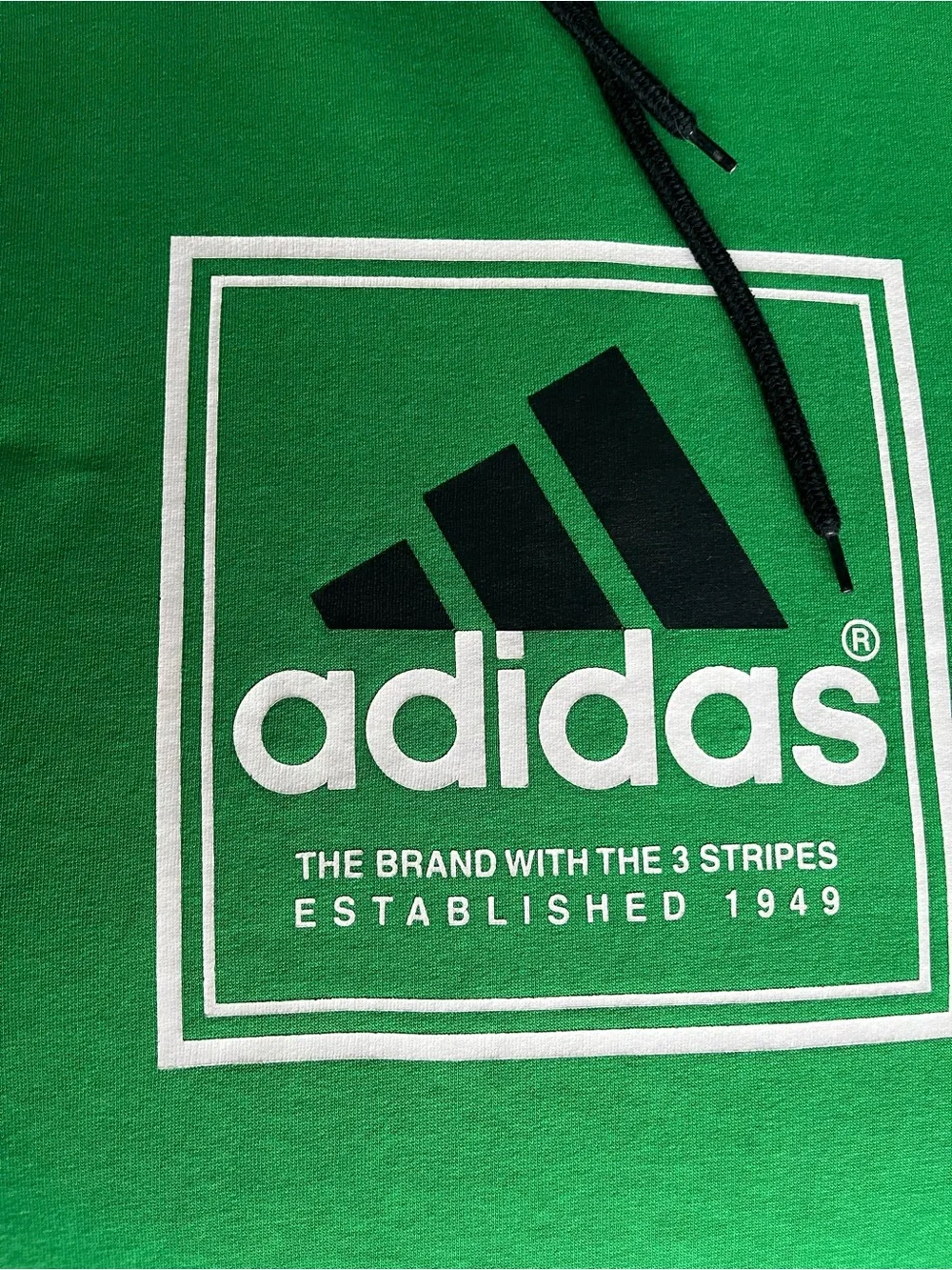 ADIDAS ‘The Brand with the 3 Stripes’ Logo Pullover Hoodie size Large